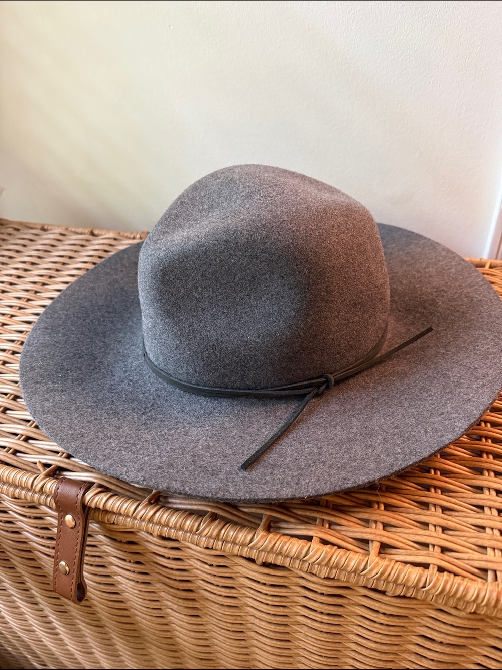 Phenix Gray Wide-Brim Felt Fedora Hat